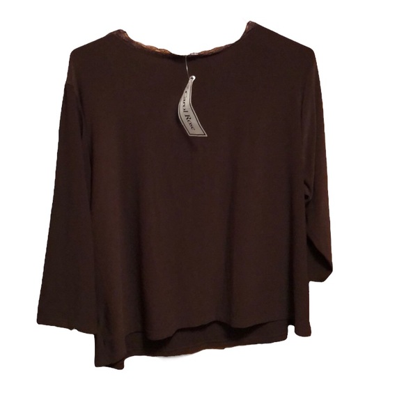 2X Carol Rose Dark Brown Blouse - Picture 4 of 8